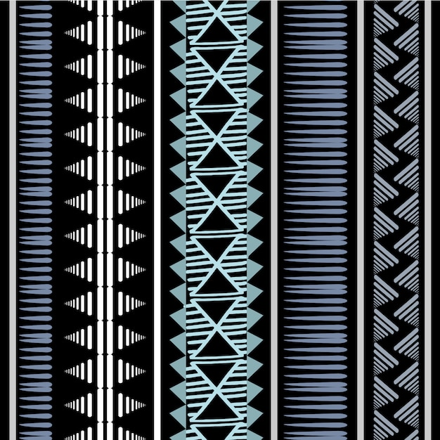ビンテージストライプアフリカのトライバル模様 プレミアムベクター