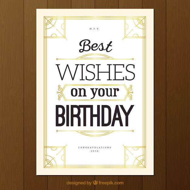 Download Vintage style birthday card | Free Vector