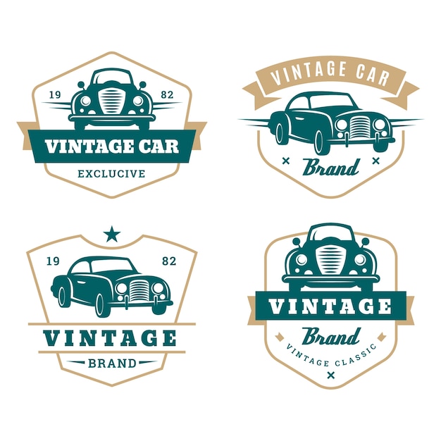 Free Vector | Vintage style car logo collection