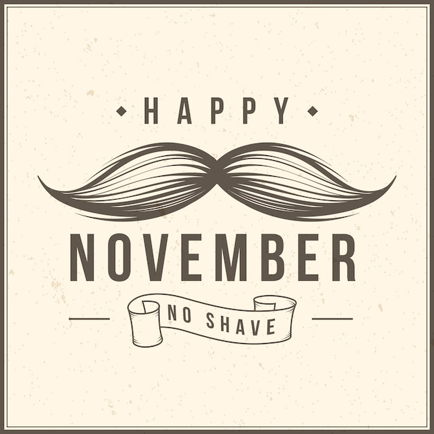 Premium Vector | Vintage style moustache movember