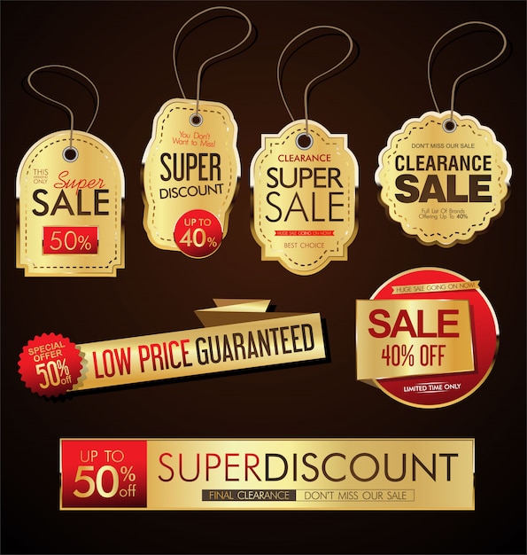 Download Premium Vector | Vintage style sale tags design vector collection