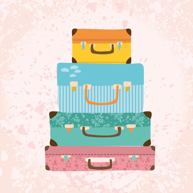 Free Vector | Vintage suitcases.