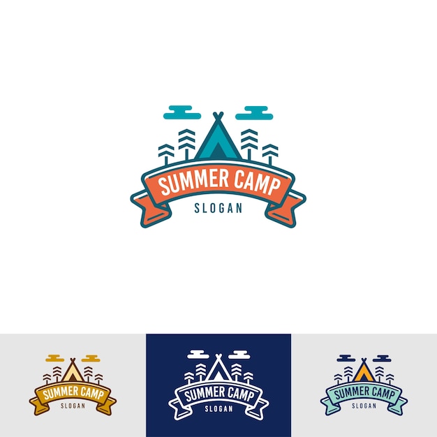 Download Vintage summer camp logo template | Premium Vector