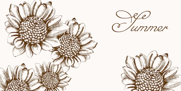 Download Vintage sunflower wreath Vector | Premium Download