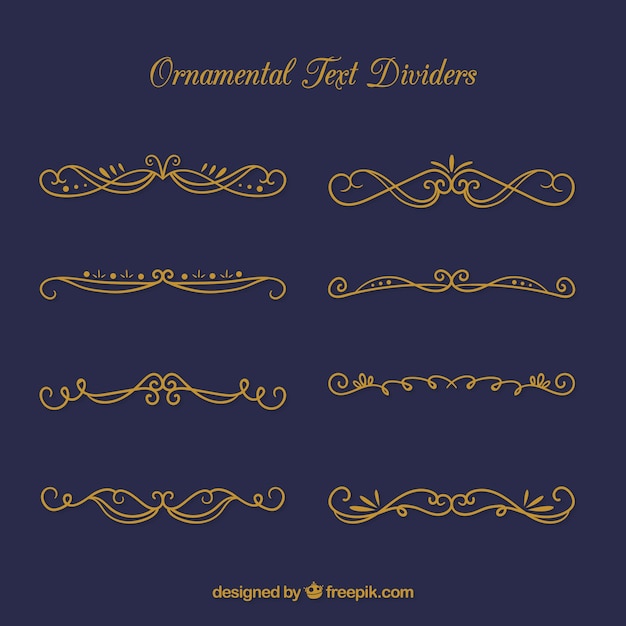 Download Vintage symmetric text dividers | Free Vector