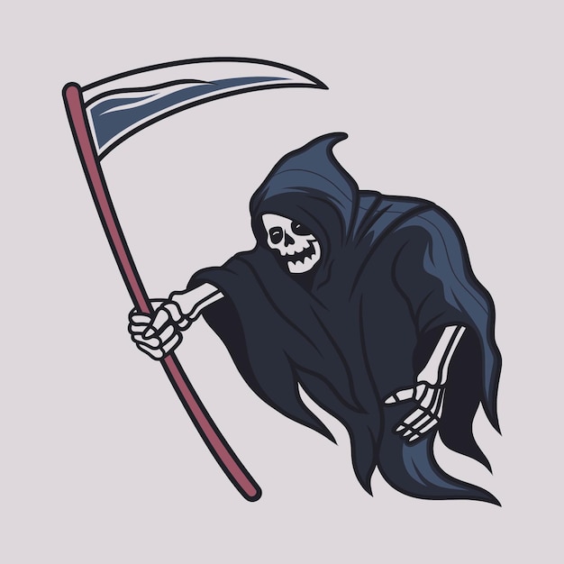 Premium Vector | Vintage t shirt design grim reaper hand over the ax ...