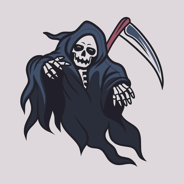 Premium Vector | Vintage t shirt design grim reaper hurt someone ...