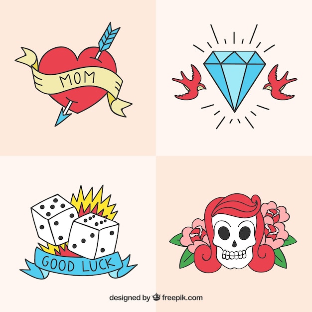 Download Free Vector | Vintage tattoo collection