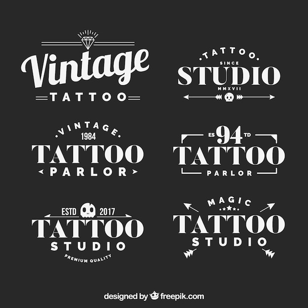 Download Vintage tattoo logo collection Vector | Free Download