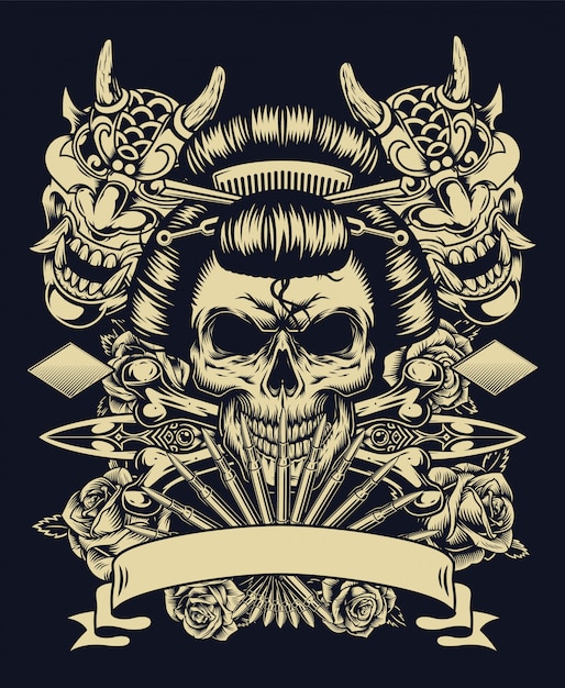 Download Free Vector | Vintage tattoo monochrome concept