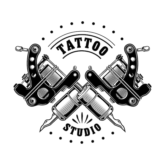 Free Vector | Vintage tattoo studio logo vector illustration ...