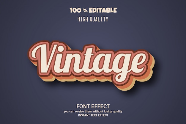 Premium Vector | Vintage text style, editable font effect