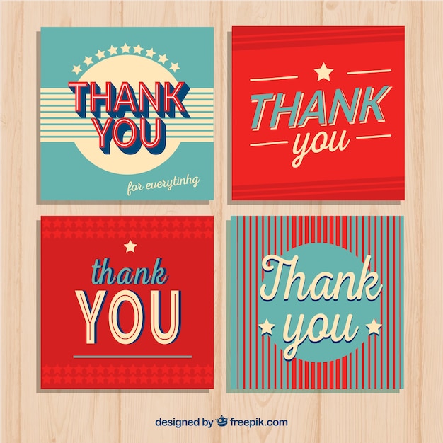 Vintage thank you card | Free Vector
