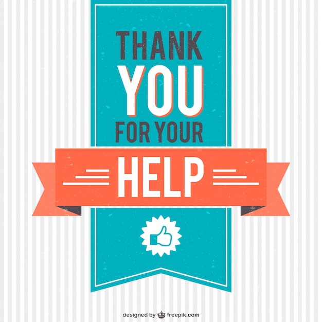 Vintage Thank You For Your Help Vector Vector Free Download