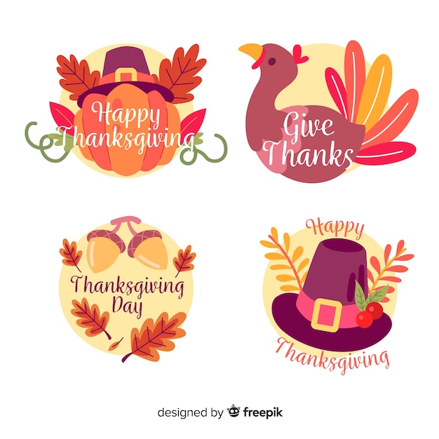 Free Vector | Vintage thanksgiving badge collection