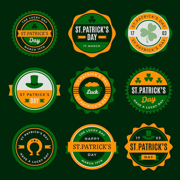 Free Vector | Vintage theme for st. patricks day label collection