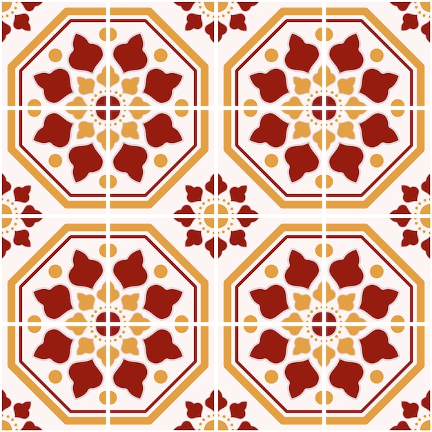 Download Vintage tile pattern | Premium Vector