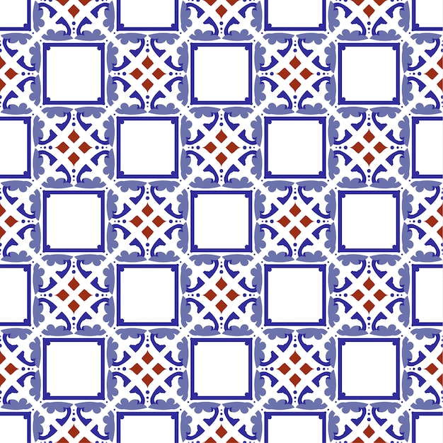 Download Premium Vector | Vintage tile seamless pattern