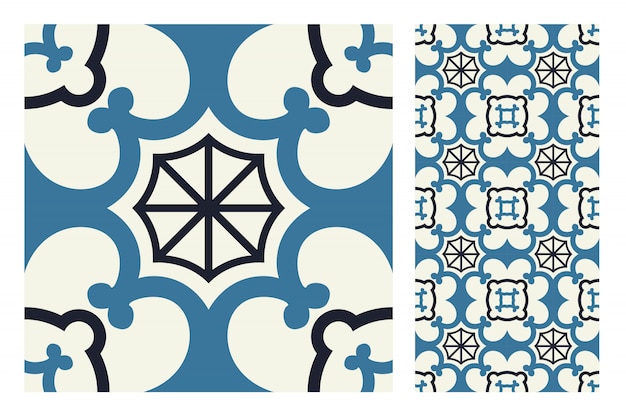 Download Vintage tiles antique seamless pattern Vector | Premium ...