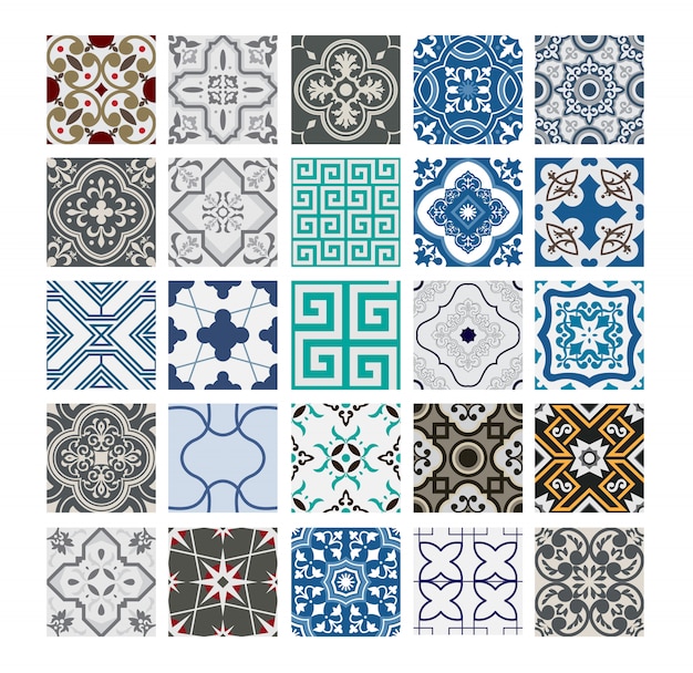 Download Vintage tiles portuguese patterns antique seamless design ...
