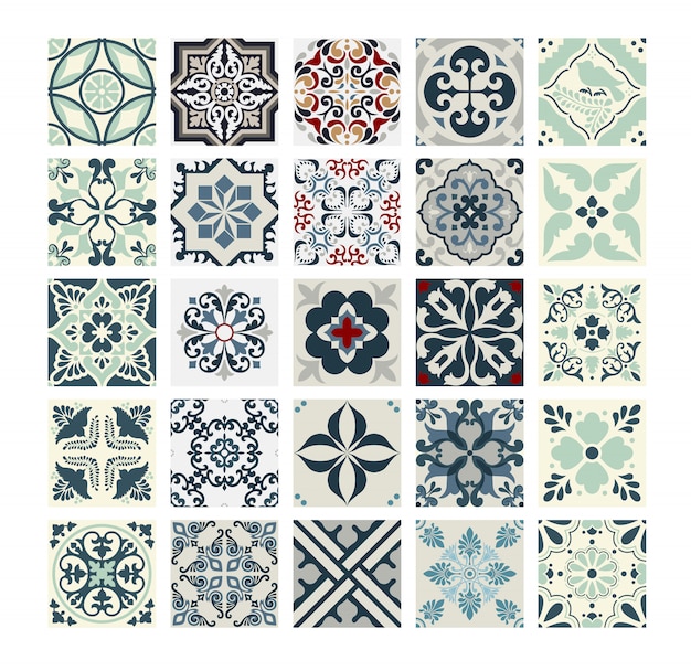 Download Vintage tiles portuguese patterns antique seamless design ...