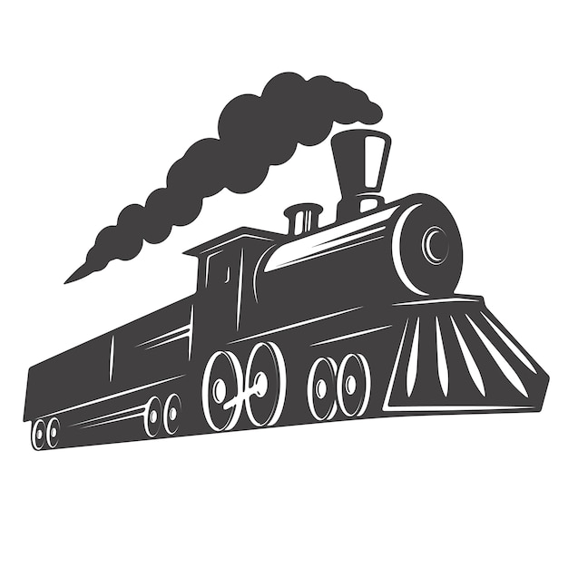 Premium Vector | Vintage train on white background. element for logo ...