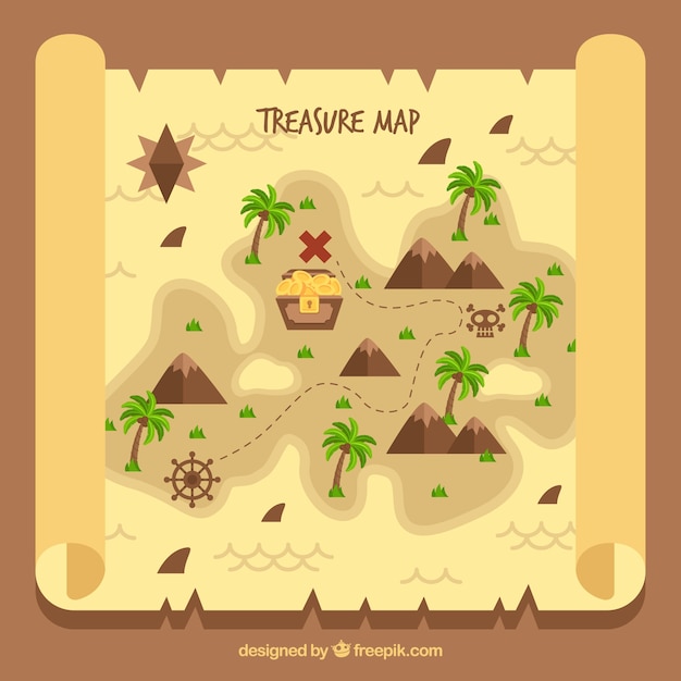 Treasure Map Background Cartoon