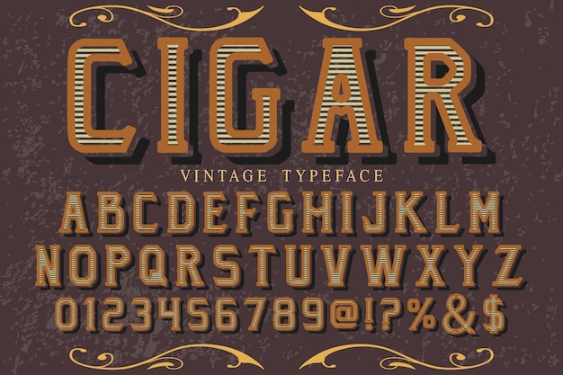 Download Premium Vector | Vintage typography font design cigar