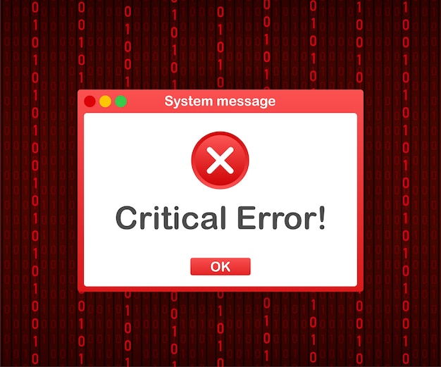 ヴィンテージユーザーインターフェース 重大なエラーの警告メッセージ ストックイラスト プレミアムベクター