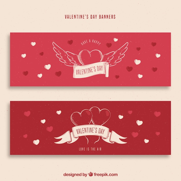 free-vector-vintage-valentine-s-day-banners