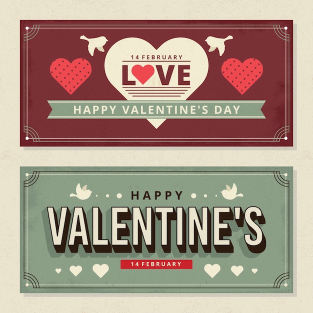 vintage-valentine-s-day-banners-vector-free-download