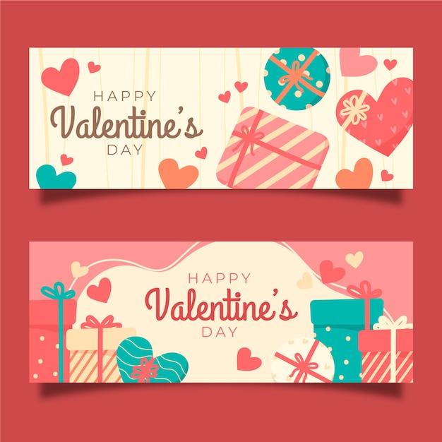 Download Vintage valentine's day banners Vector | Free Download