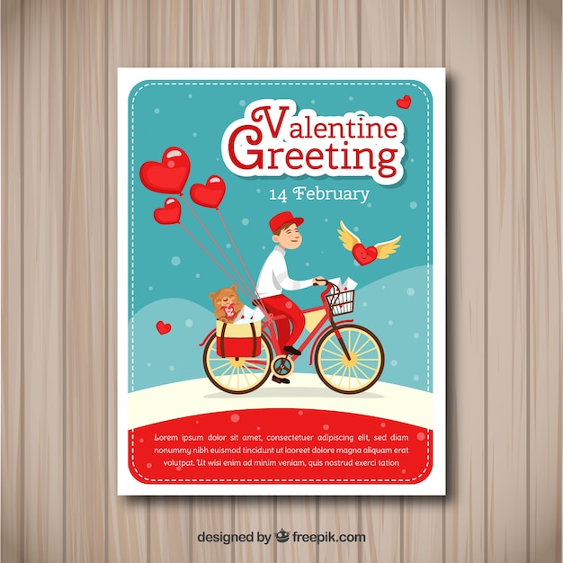 Download Vintage valentine's day card template | Free Vector