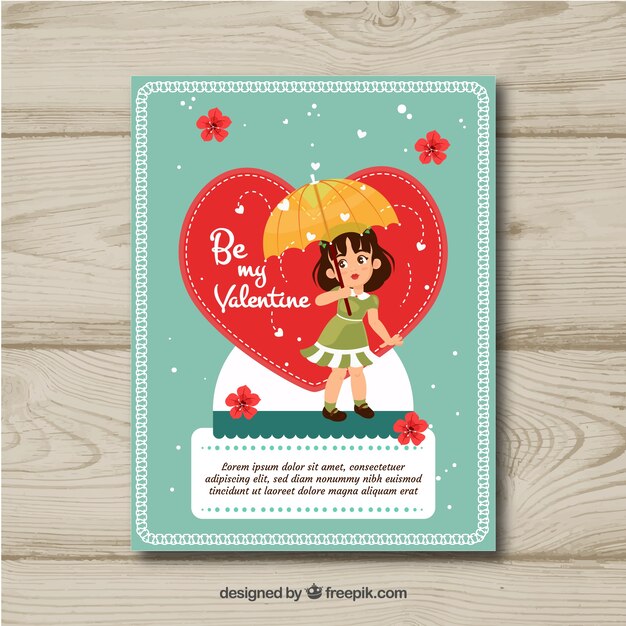 Download Free Vector | Vintage valentine's day card template