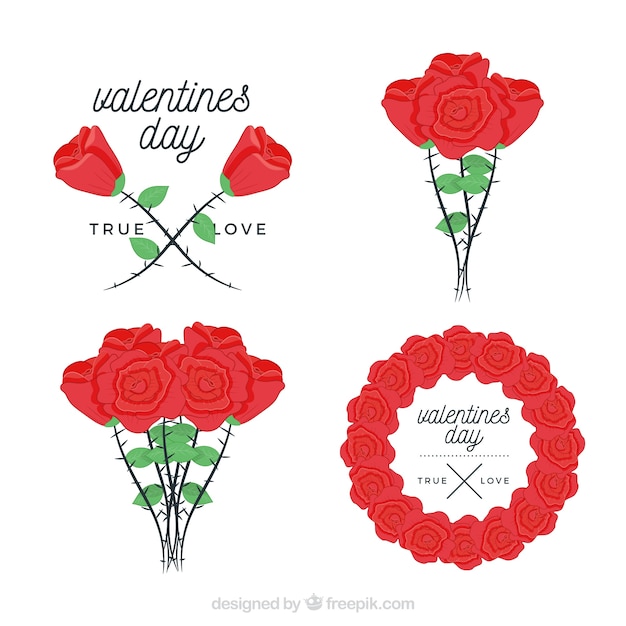 Vintage valentine\'s day floral wreaths &\
bouquets