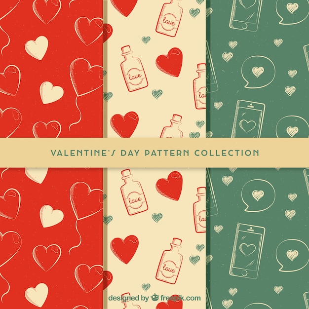 Download Vintage valentine's day pattern | Free Vector