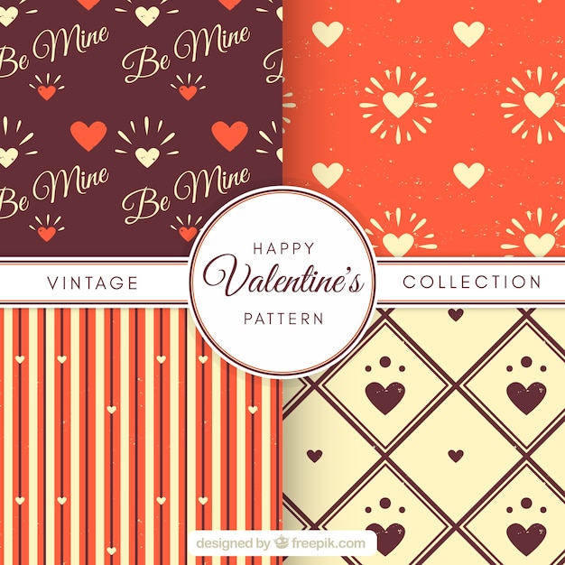 Download Free Vector | Vintage valentine's day pattern