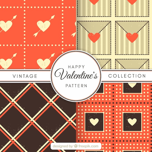 Download Free Vector | Vintage valentine's day pattern