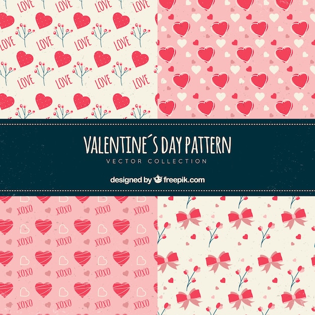 Vintage valentine's day pattern | Free Vector