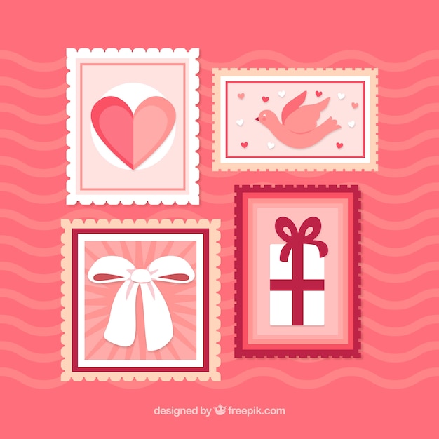 Download Free Vector | Vintage valentine's stamp