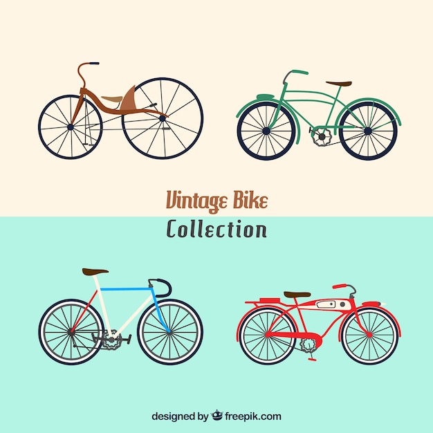 Vintage variety of bicycles