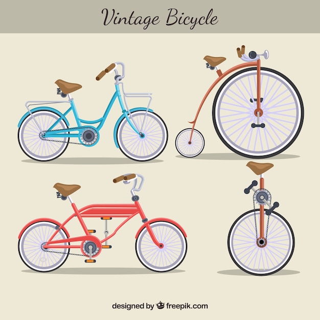 Vintage variety of bikes