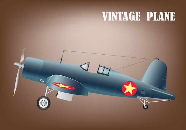 Download Vintage war plane vector illustration eps 10 | Premium Vector