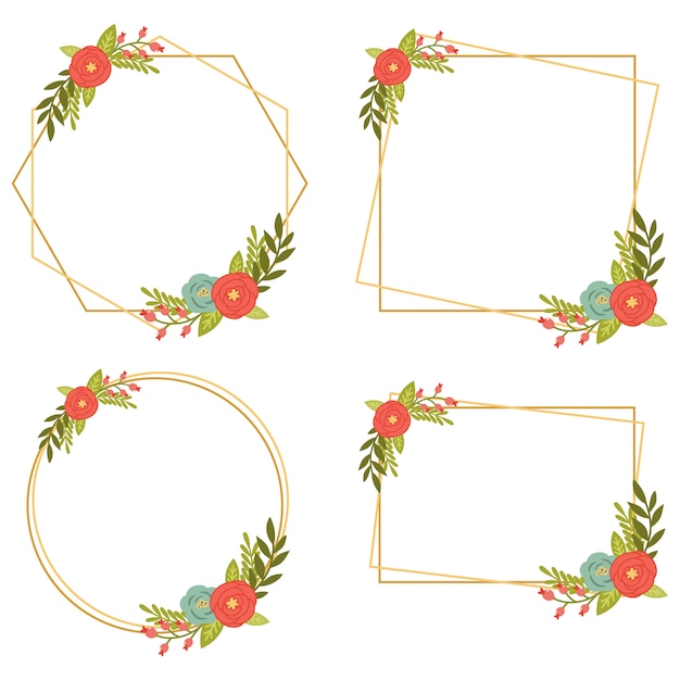 Download Vintage wedding geometric floral frames collections ...