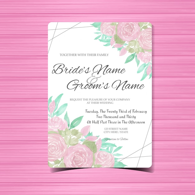 Download Premium Vector | Vintage wedding invitation card with purple roses