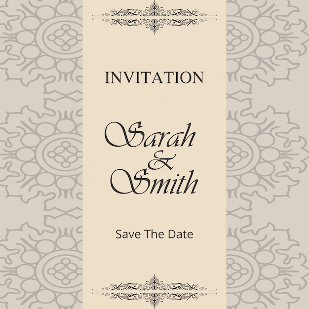 Download Vintage wedding invitation template | Free Vector