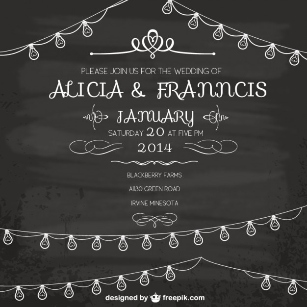 Download Vintage wedding invitation | Free Vector