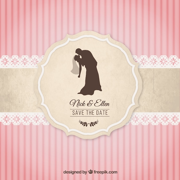 Download Vintage wedding invitation | Free Vector