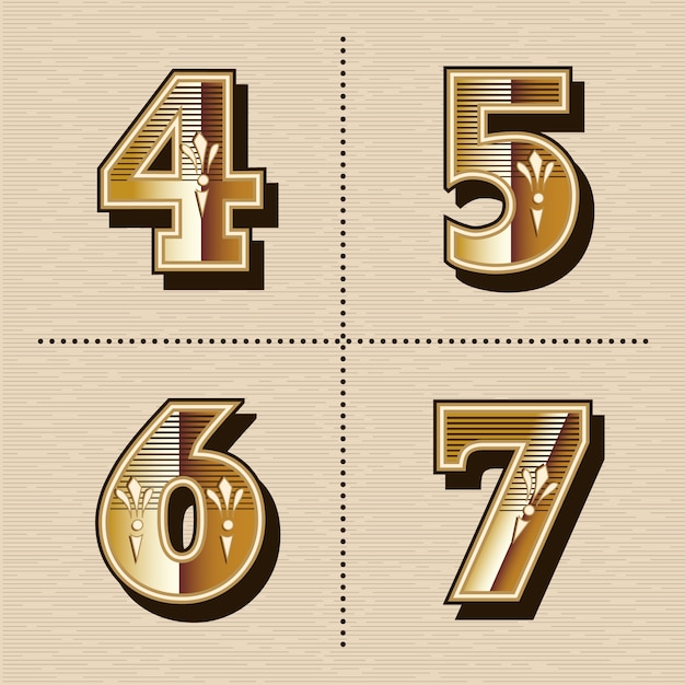 Download Vintage western numbers alphabet letters font Vector ...