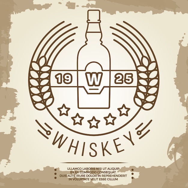 Vintage whiskey label design | Premium Vector